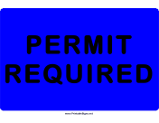 Permit Required Blue