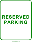 Reserved Parking