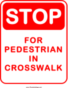 Stop For Pedestrian In Crosswalk