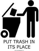 Trash In Its Place with caption