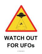 UFO Warning sign