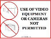 Video Equipment Not Permitted