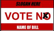Vote No Sign Palm Cards