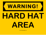 Warning Hard Hat Area