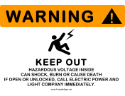 Hazardous Voltage Keep Out