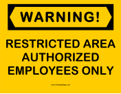 Warning Restricted Area