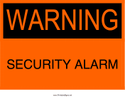Warning Security Alarm