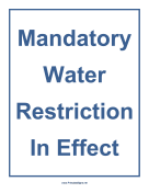 Water Restriction