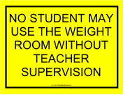Weight Room Warning