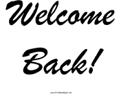 Welcome Back